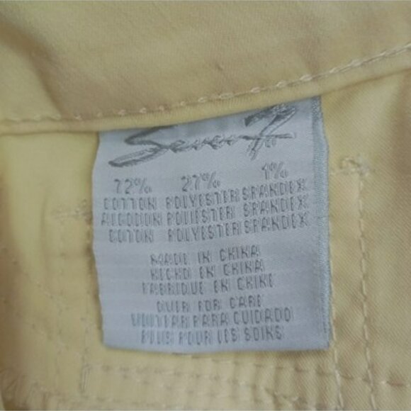 Seven7 For All Mankind Womens Yellow Skinny Pants Size 4 Cotton Blend - Picture 3 of 11